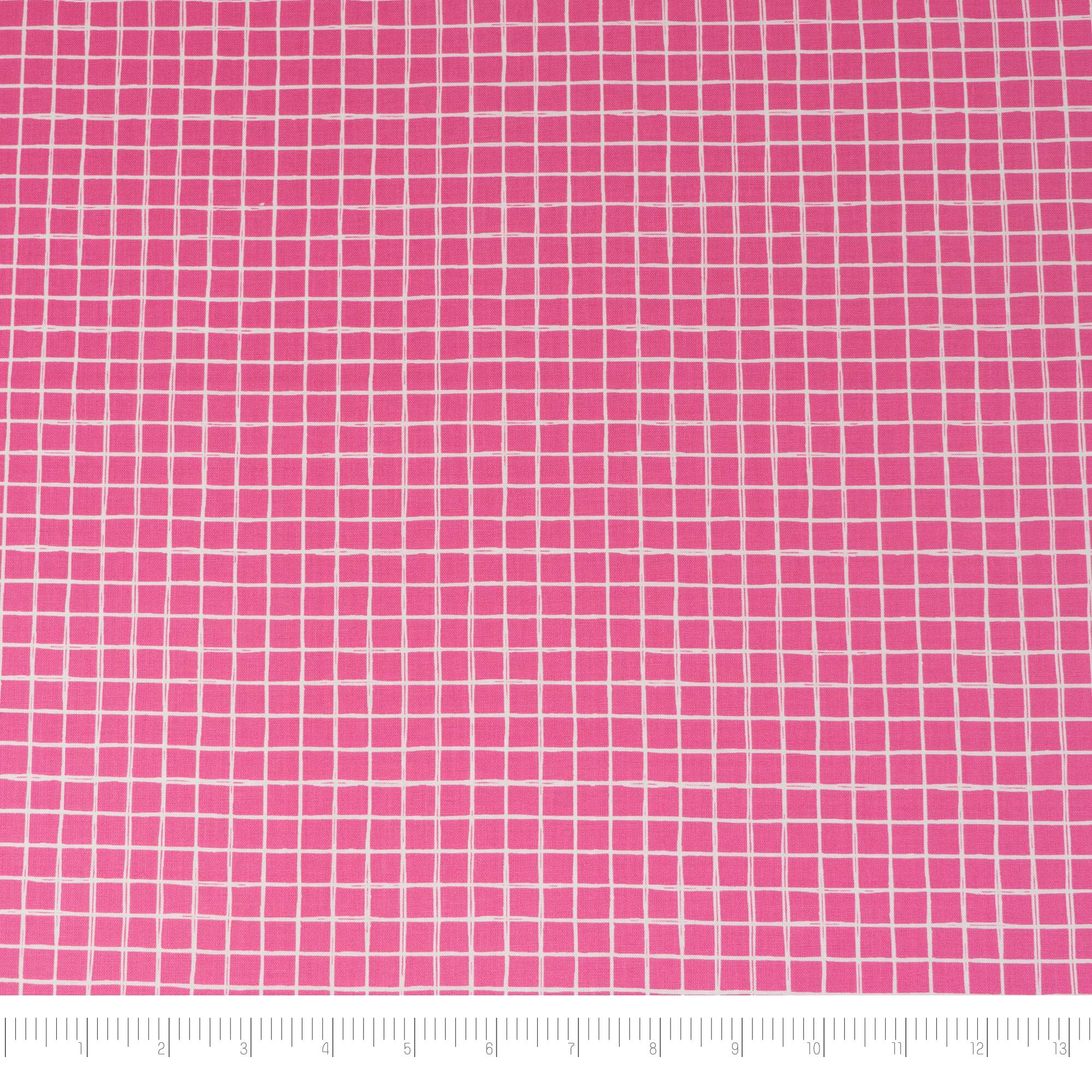 SINGER Pink Plaid Cotton Fabric